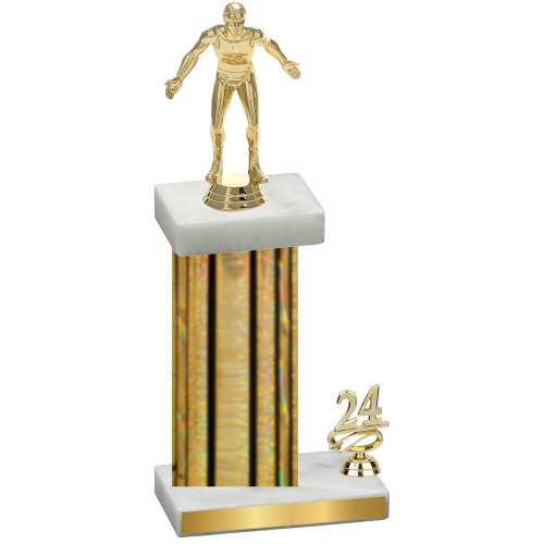 Accented Single Gold Glacier Year Wrestling Trophy