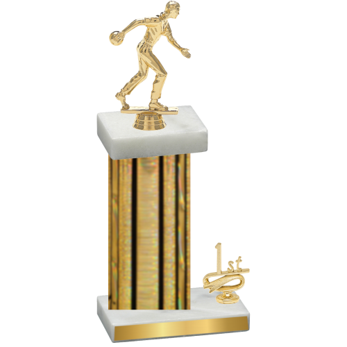 Accented Single Gold Glacier First Place Bowling Trophy