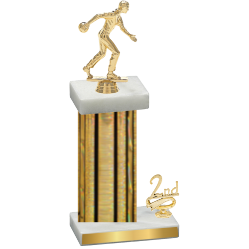 Accented Single Gold Glacier Second Place Bowling Trophy