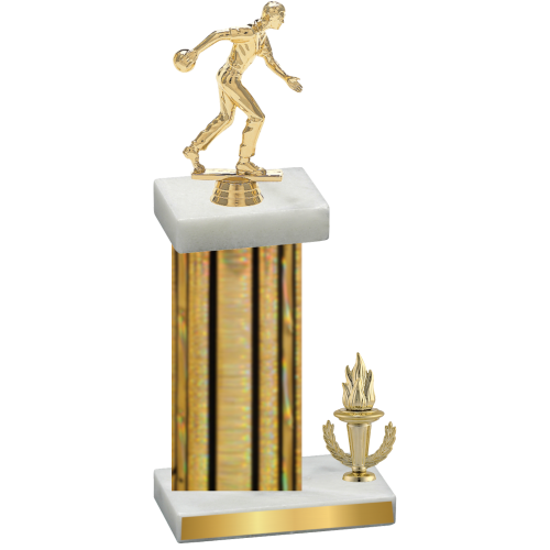 Accented Single Gold Glacier Victory Bowling Trophy