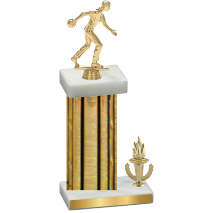 Accented Single Gold Glacier Victory Bowling Trophy