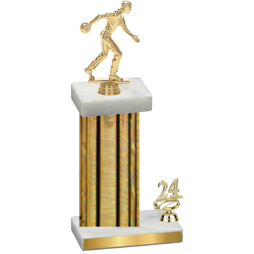 Accented Single Gold Glacier Year Bowling Trophy