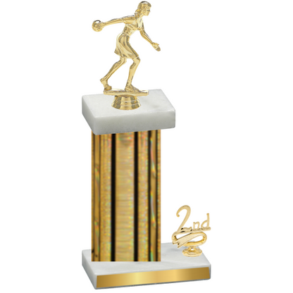 Accented Single Gold Glacier Second Place Bowling Trophy