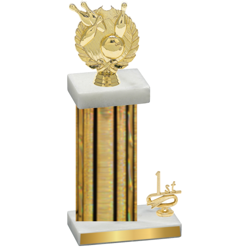 Accented Single Gold Glacier First Place Bowling Trophy