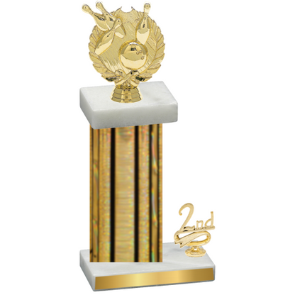 Accented Single Gold Glacier Second Place Bowling Trophy