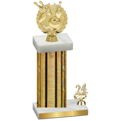 Accented Single Gold Glacier Year Bowling Trophy