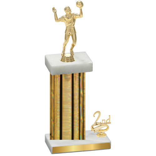Accented Single Gold Glacier Second Place Volleyball Trophy