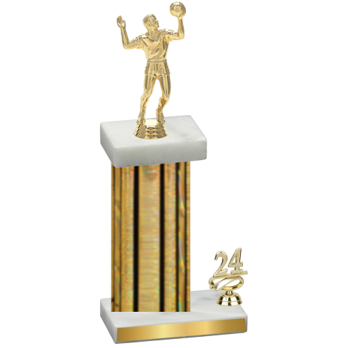 Accented Single Gold Glacier Year Volleyball Trophy