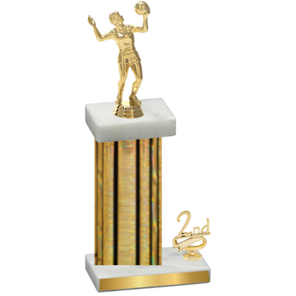 Accented Single Gold Glacier Second Place Volleyball Trophy