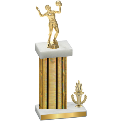 Accented Single Gold Glacier Victory Volleyball Trophy