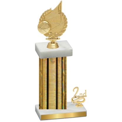 Accented Single Gold Glacier Second Place Volleyball Trophy