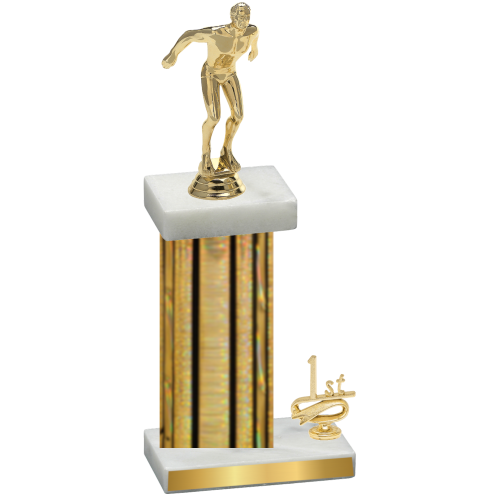 Accented Single Gold Glacier First Place Swimming Trophy