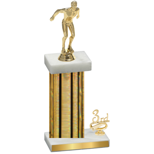 Accented Single Gold Glacier Third Place Swimming Trophy