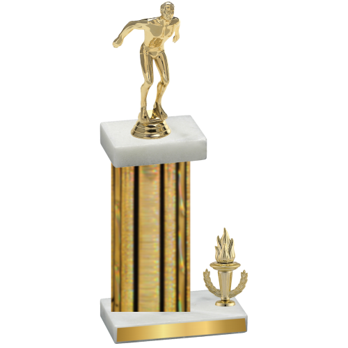 Accented Single Gold Glacier Victory Swimming Trophy