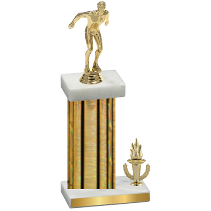Accented Single Gold Glacier Victory Swimming Trophy