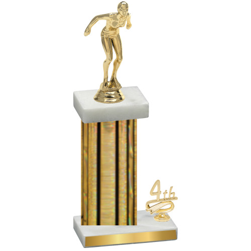 Accented Single Gold Glacier Fourth Place Tennis Trophy