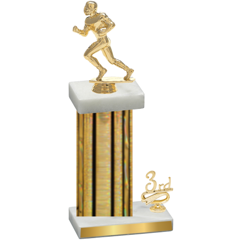 Accented Single Gold Glacier Third Place Football Trophy