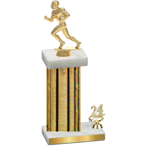 Accented Single Gold Glacier Year Football Trophy