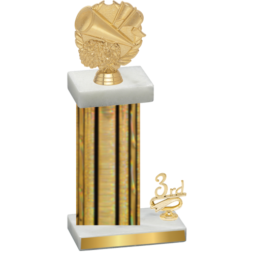 Accented Single Gold Glacier Third Place Cheerleading Trophy