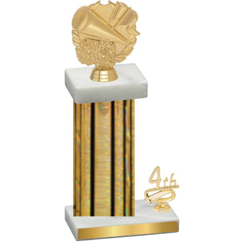 Accented Single Gold Glacier Fourth Place Cheerleading Trophy