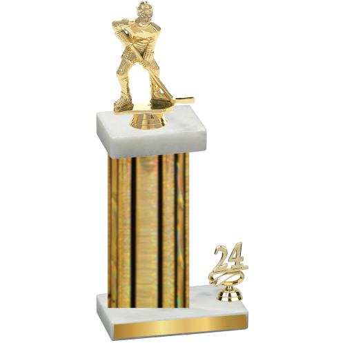 Accented Single Gold Glacier Year Hockey Trophy