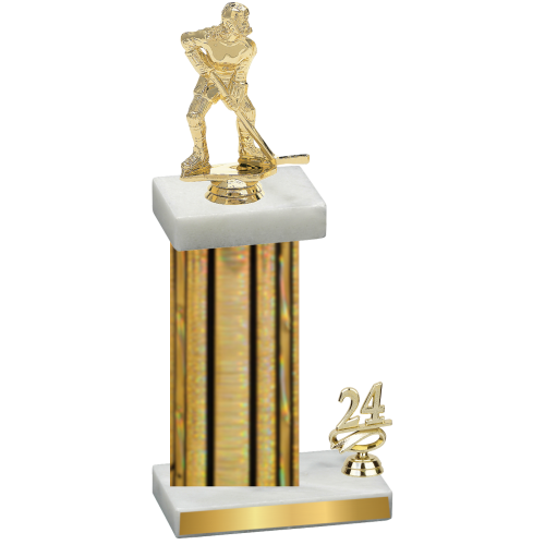 Accented Single Gold Glacier Year Hockey Trophy