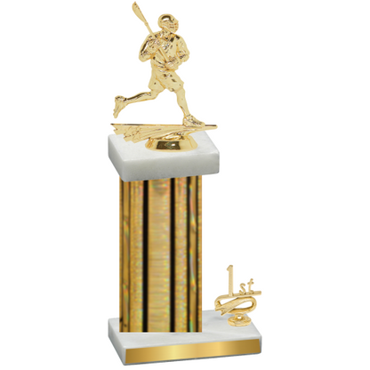 Accented Single Gold Glacier First Place Lacrosse Trophy