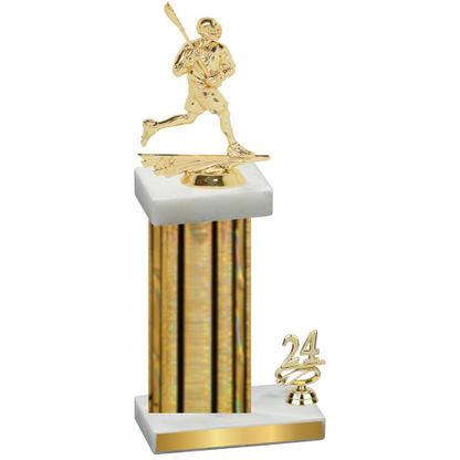 Accented Single Gold Glacier Year Lacrosse Trophy