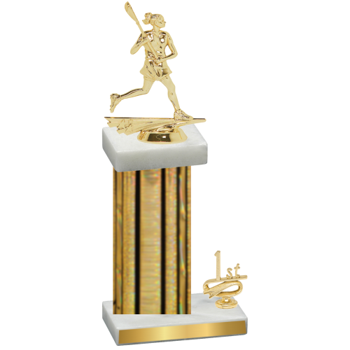 Accented Single Gold Glacier First Place Lacrosse Trophy