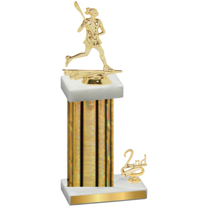 Accented Single Gold Glacier Second Place Lacrosse Trophy