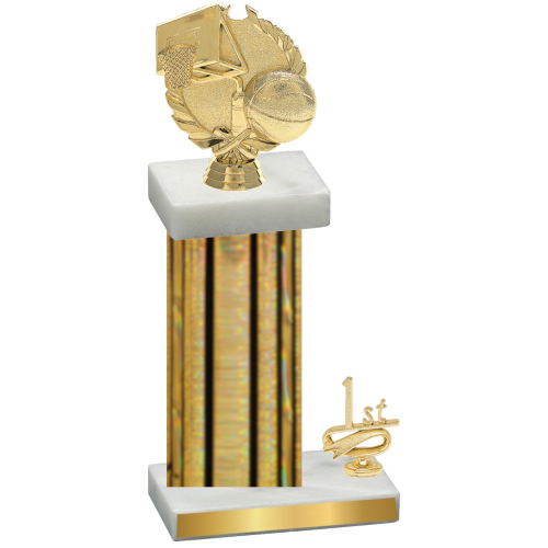 Accented Single Gold Glacier First Place Basketball Trophy