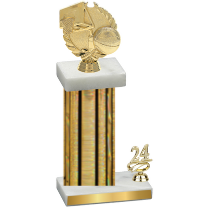 Accented Single Gold Glacier Year Basketball Trophy