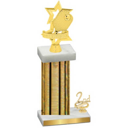 Accented Single Gold Glacier Second Place Pickleball Trophy