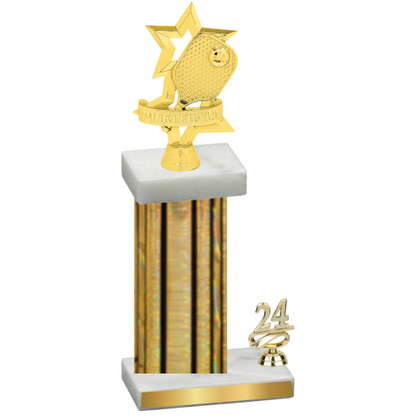 Accented Single Gold Glacier Year Pickleball Trophy