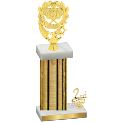 Accented Single Gold Glacier Second Place Pickleball Trophy