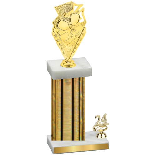 Accented Single Gold Glacier Year Pickleball Trophy