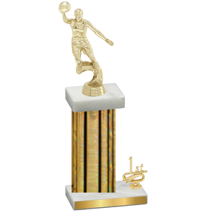 Accented Single Gold Glacier First Place Basketball Trophy