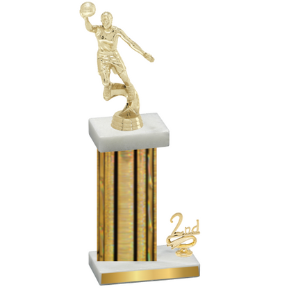 Accented Single Gold Glacier Second Place Basketball Trophy