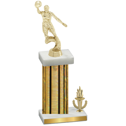 Accented Single Gold Glacier Victory Basketball Trophy