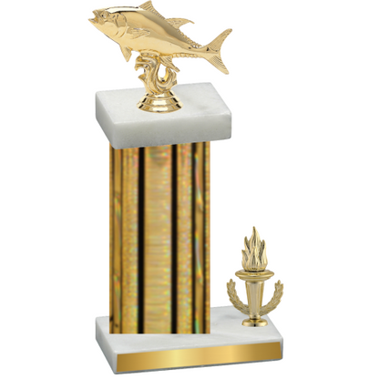 Accented Single Gold Glacier Victory Fishing Trophy