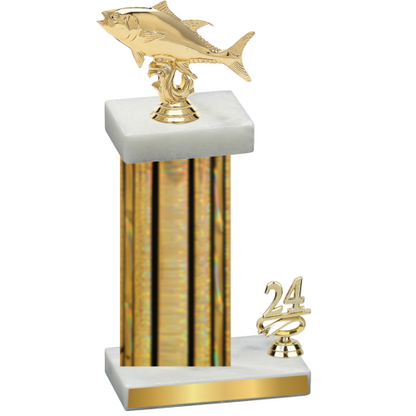 Accented Single Gold Glacier Year Fishing Trophy