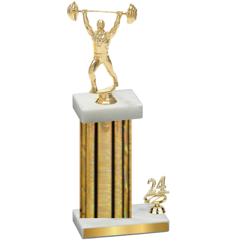 Accented Single Gold Glacier Year Weights Trophy