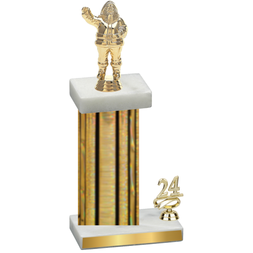 Accented Single Gold Glacier Year Holiday Trophy