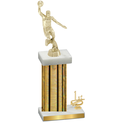 Accented Single Gold Glacier First Place Basketball Trophy