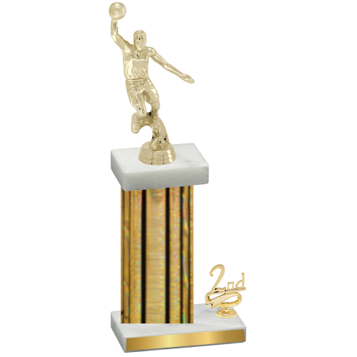 Accented Single Gold Glacier Second Place Basketball Trophy