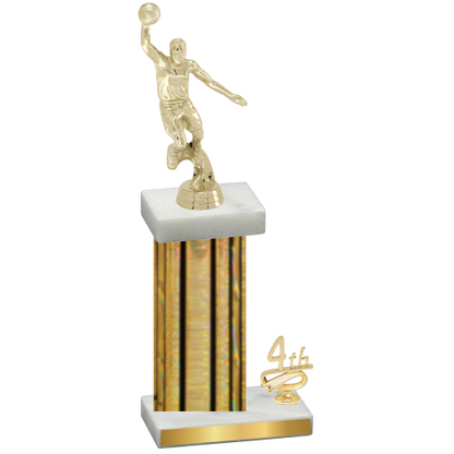 Accented Single Gold Glacier Fourth Place Basketball Trophy