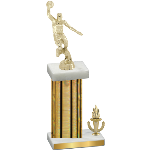 Accented Single Gold Glacier Victory Basketball Trophy