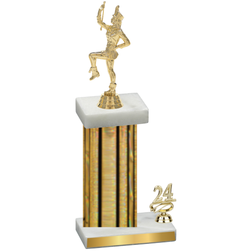 Accented Single Gold Glacier Year Majorette Trophy