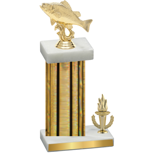 Accented Single Gold Glacier Victory Fishing Trophy