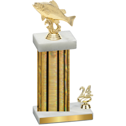 Accented Single Gold Glacier Year Fishing Trophy